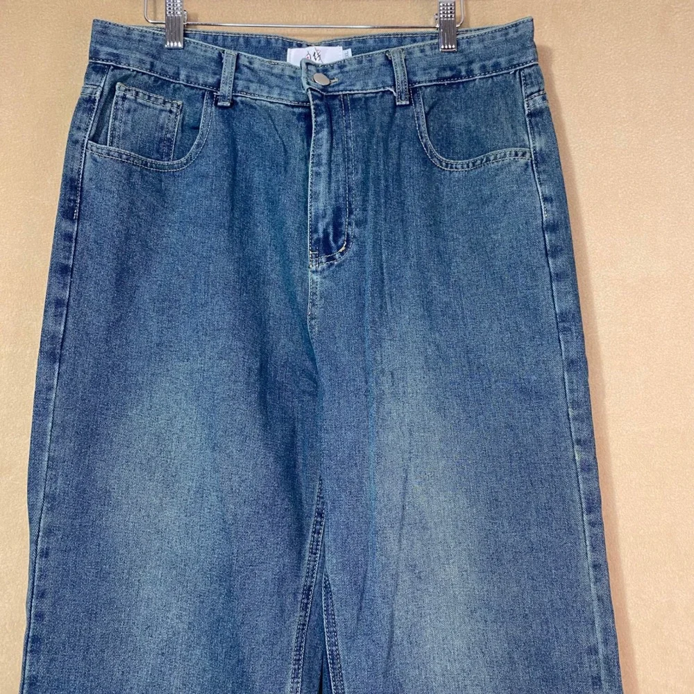 Tallgira Wide Leg Jeans Mens 2XL‎ 34x33 Blue Relaxed Fit Denim Streetwear NWT